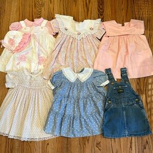 Bundle of 6 vintage 1980s dresses - size 4T